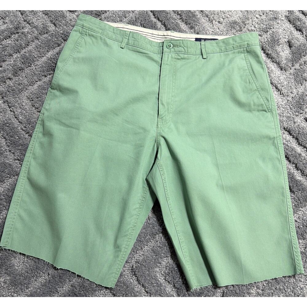 Cremieux Classic Stretch Cut Off Shorts Green Size 38 Preppy Casual